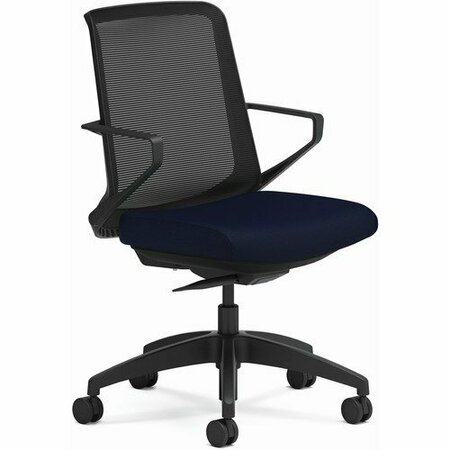 THE HON CO Task Chair, Navy Fabric, 27inx27inx41in, BK Frame/BK Mesh Back HONCLQIMCU98T